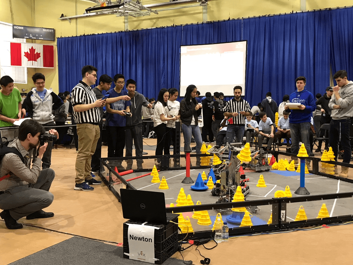 Robots playing on In the Zone field