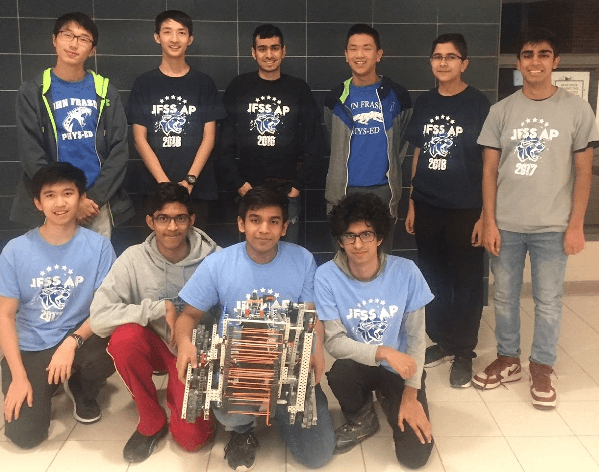 Team with robot during Tipping Point