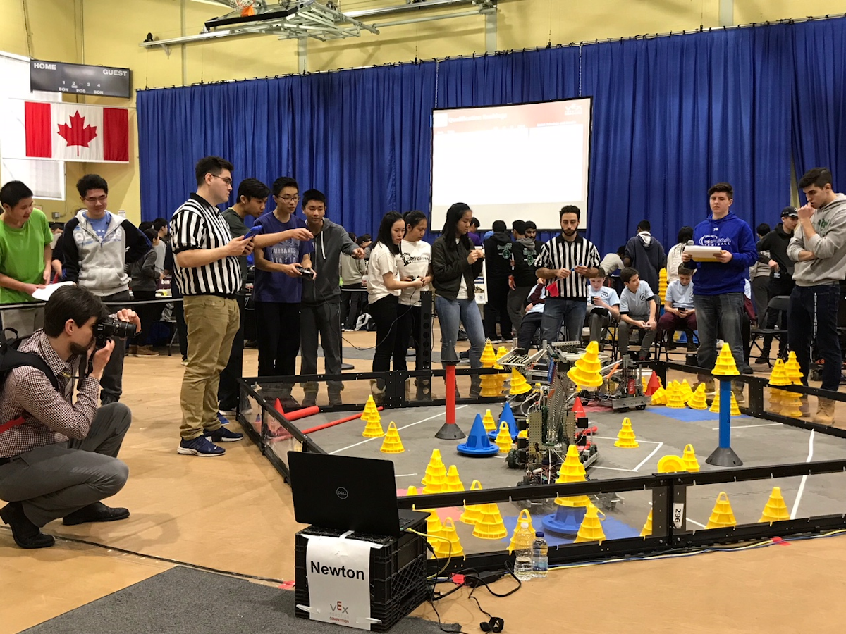 Robots playing on In the Zone field